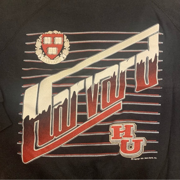 Vintage 1991 Harvard Final Play Metro Sports Sweatshirt Crewneck size Large - Picture 2 of 4
